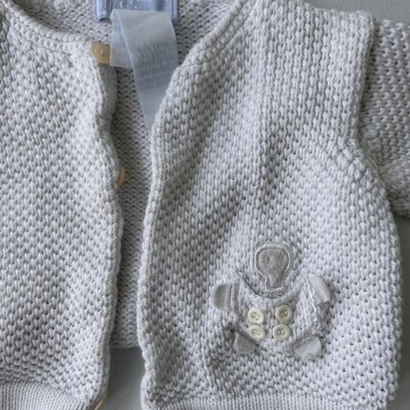 Little newcomers 18m white knit button up cardigan - Picture 2 of 3